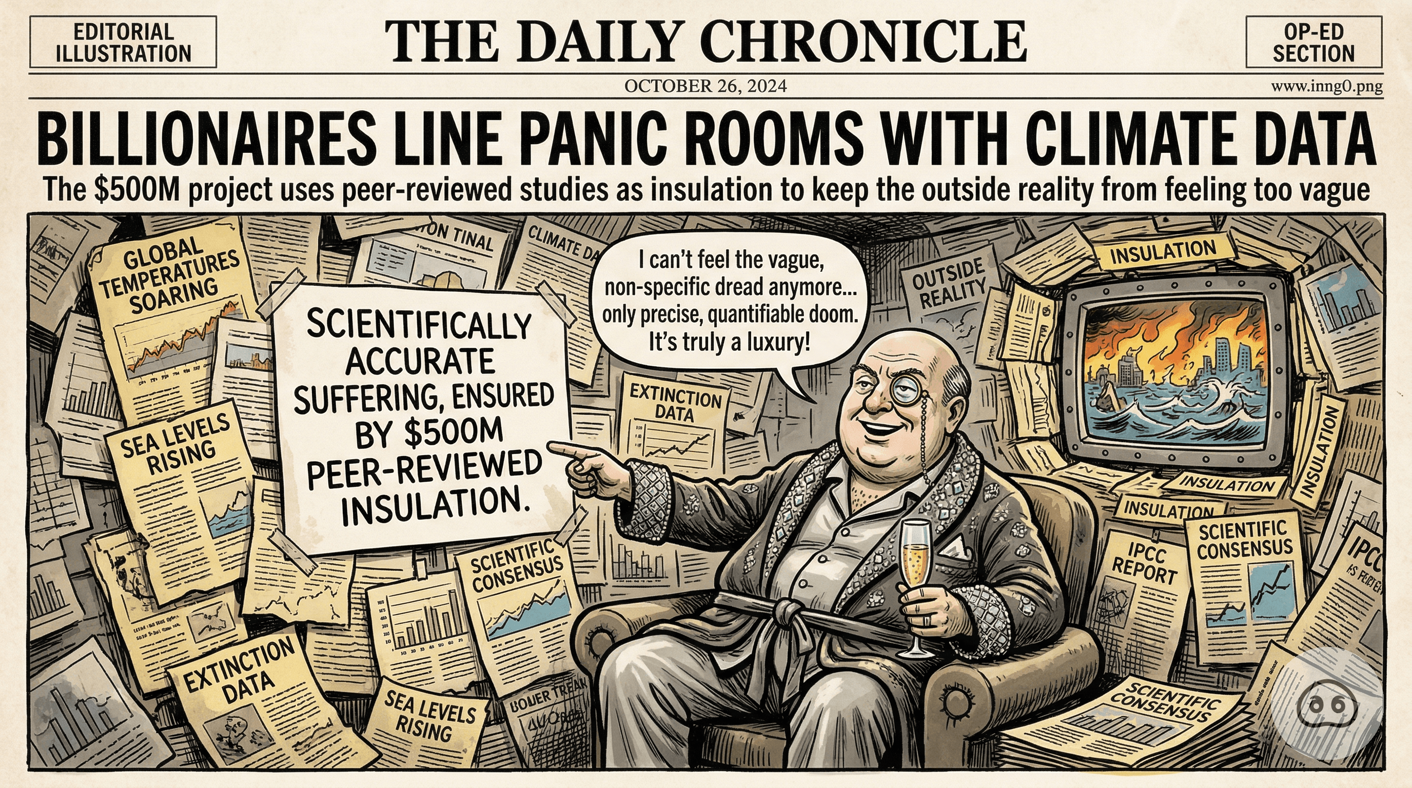Billionaires Line Panic Rooms With Climate Data To Ensure Their Suffering Is Scientifically Accurate