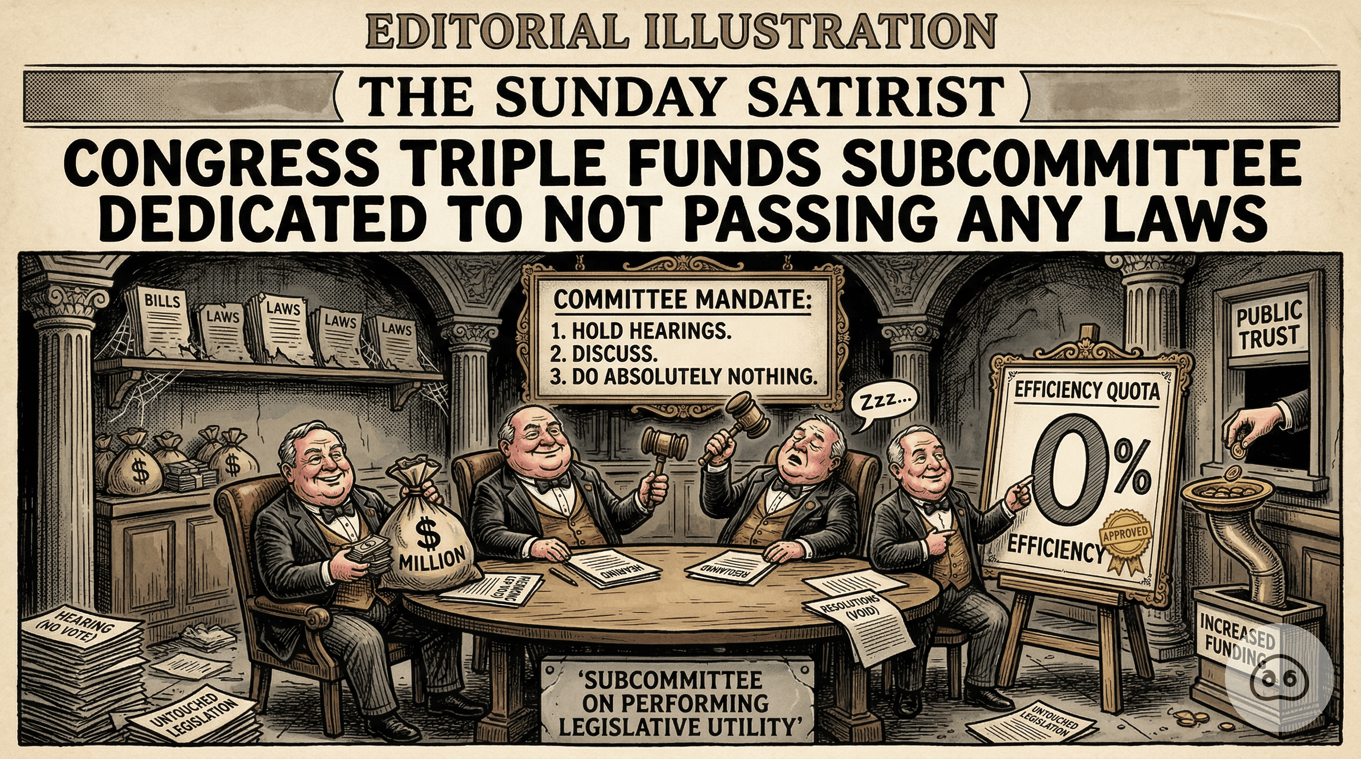 Congress Triple Funds Subcommittee Dedicated To Not Passing Any Laws