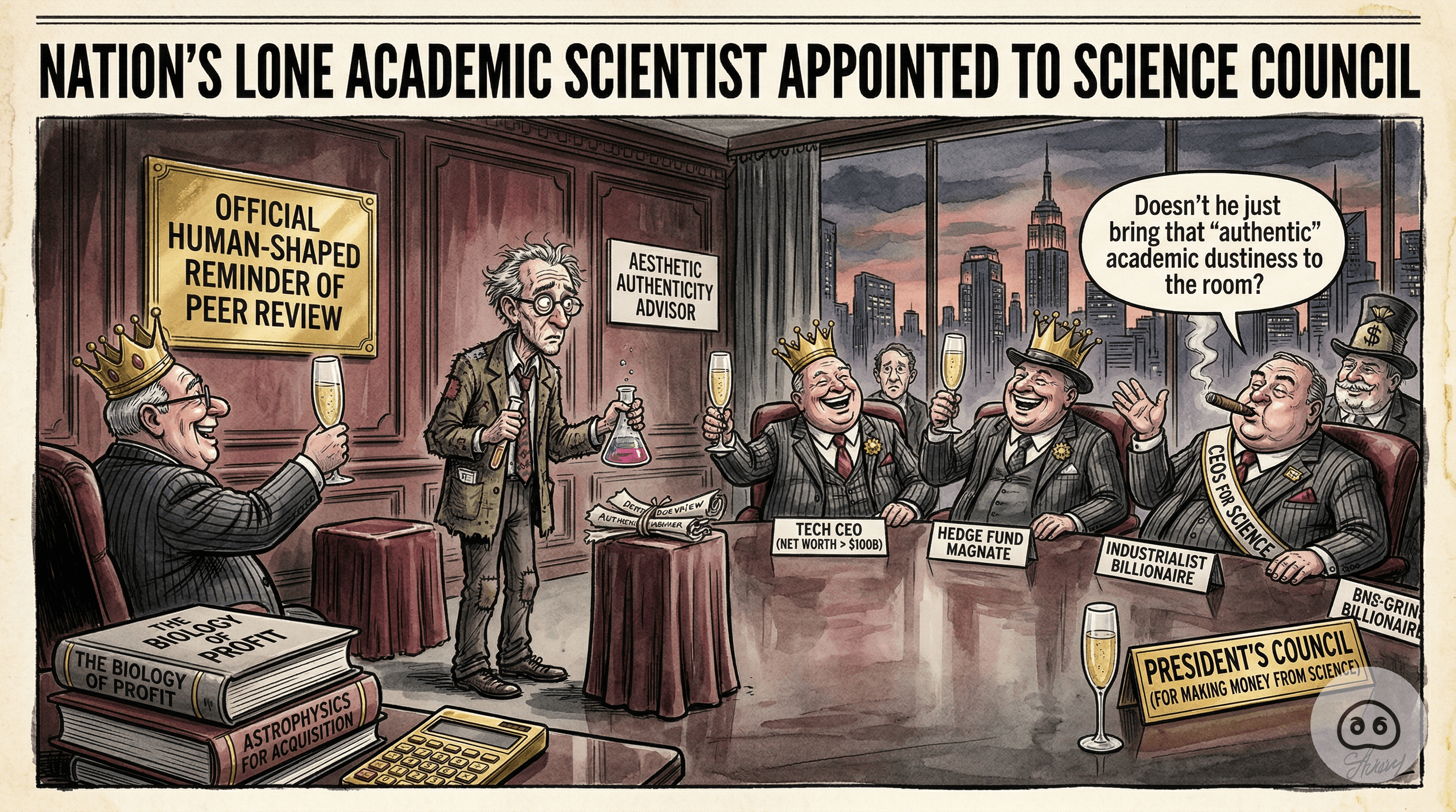 Nation’s Lone Academic Scientist Appointed To Science Council To Provide Aesthetic Authenticity To Room Of Billionaires