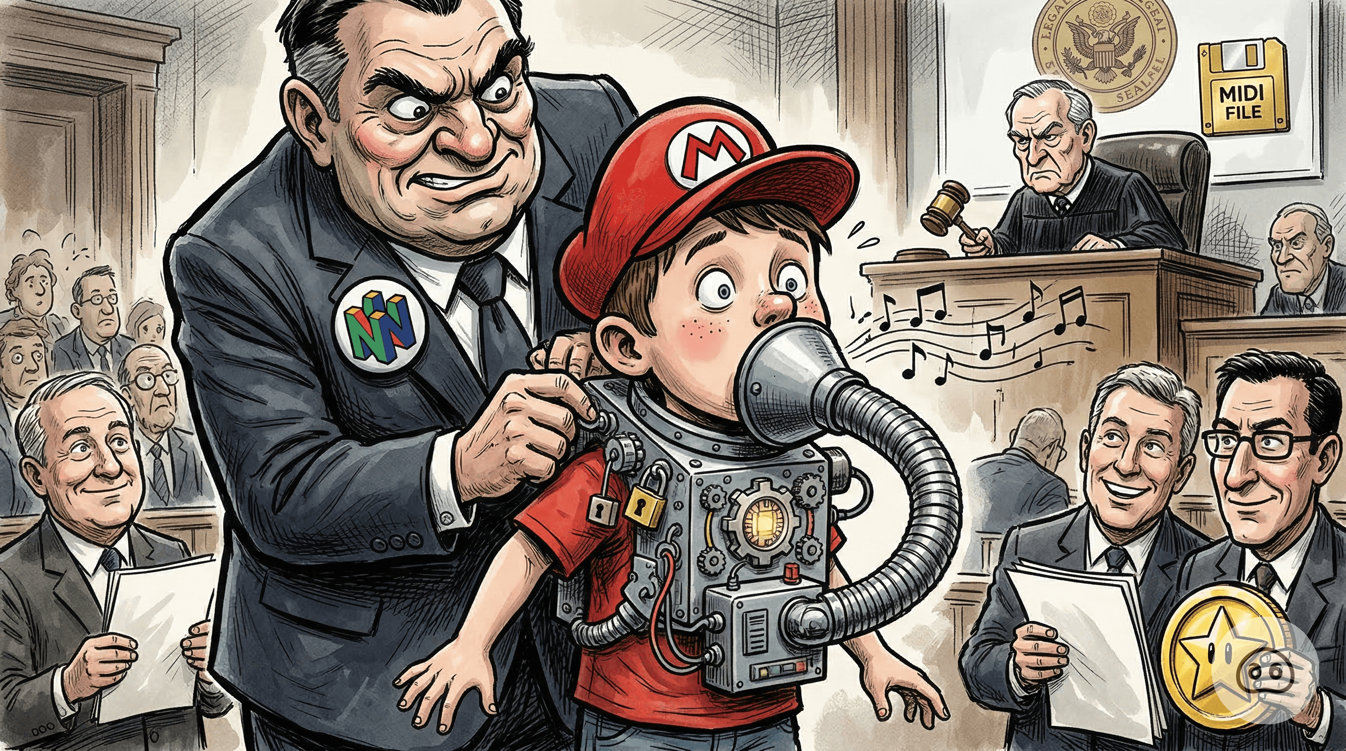 Nintendo Secures Court Order To Install DRM Muffler On Child Who Hummed Mario Theme Too Accurately