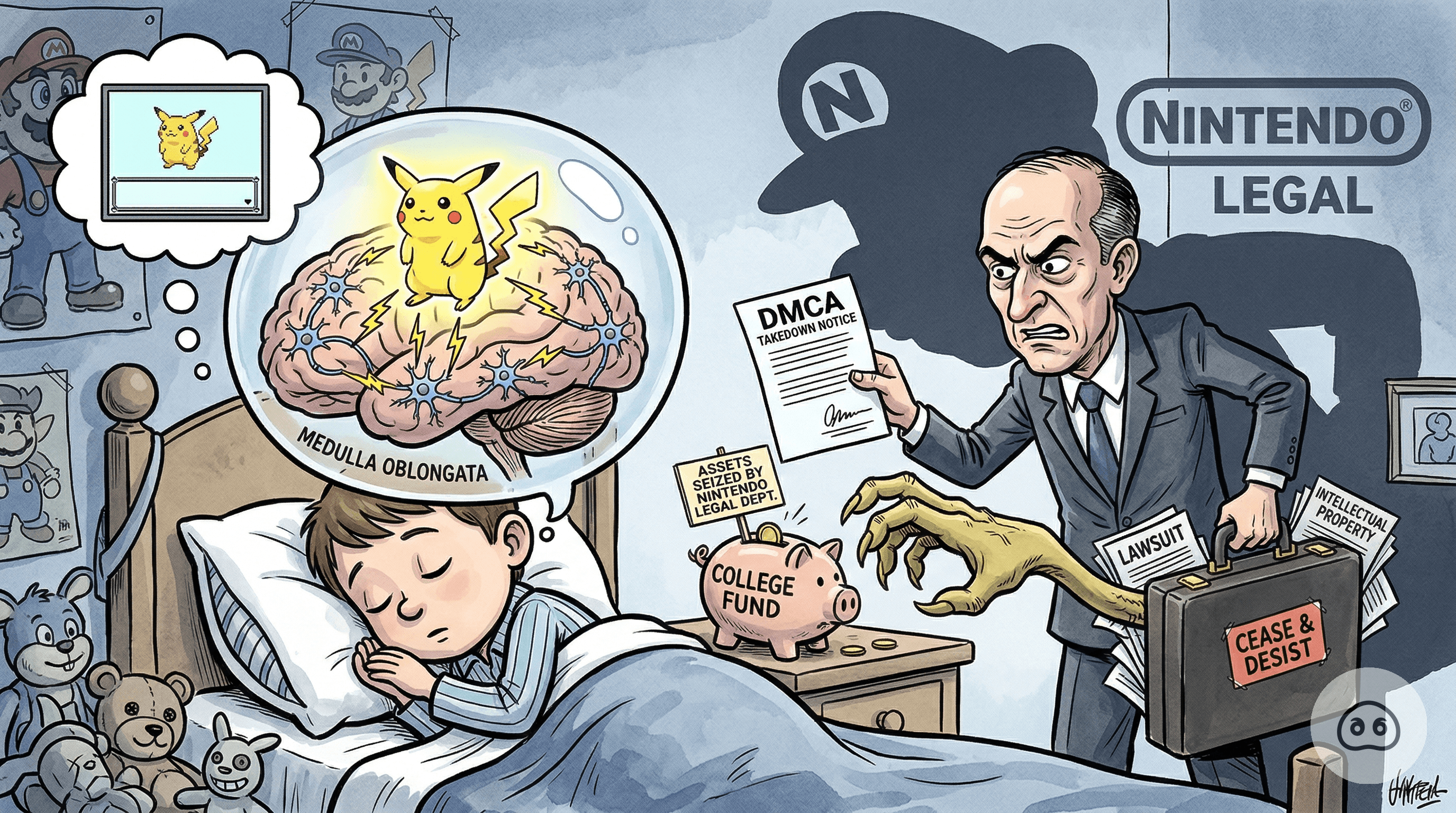 Nintendo Files DMCA Takedown Against 7-Year-Old’s Medulla Oblongata For Running Unauthorized Pikachu Simulation