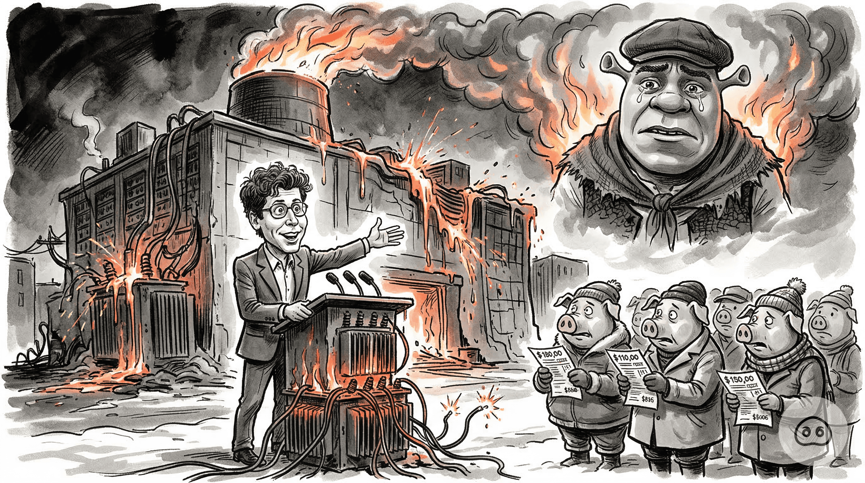 Sam Altman Rebrands Melting Power Grid As 'Cozy National Fireplace' For Discerning American Pigs