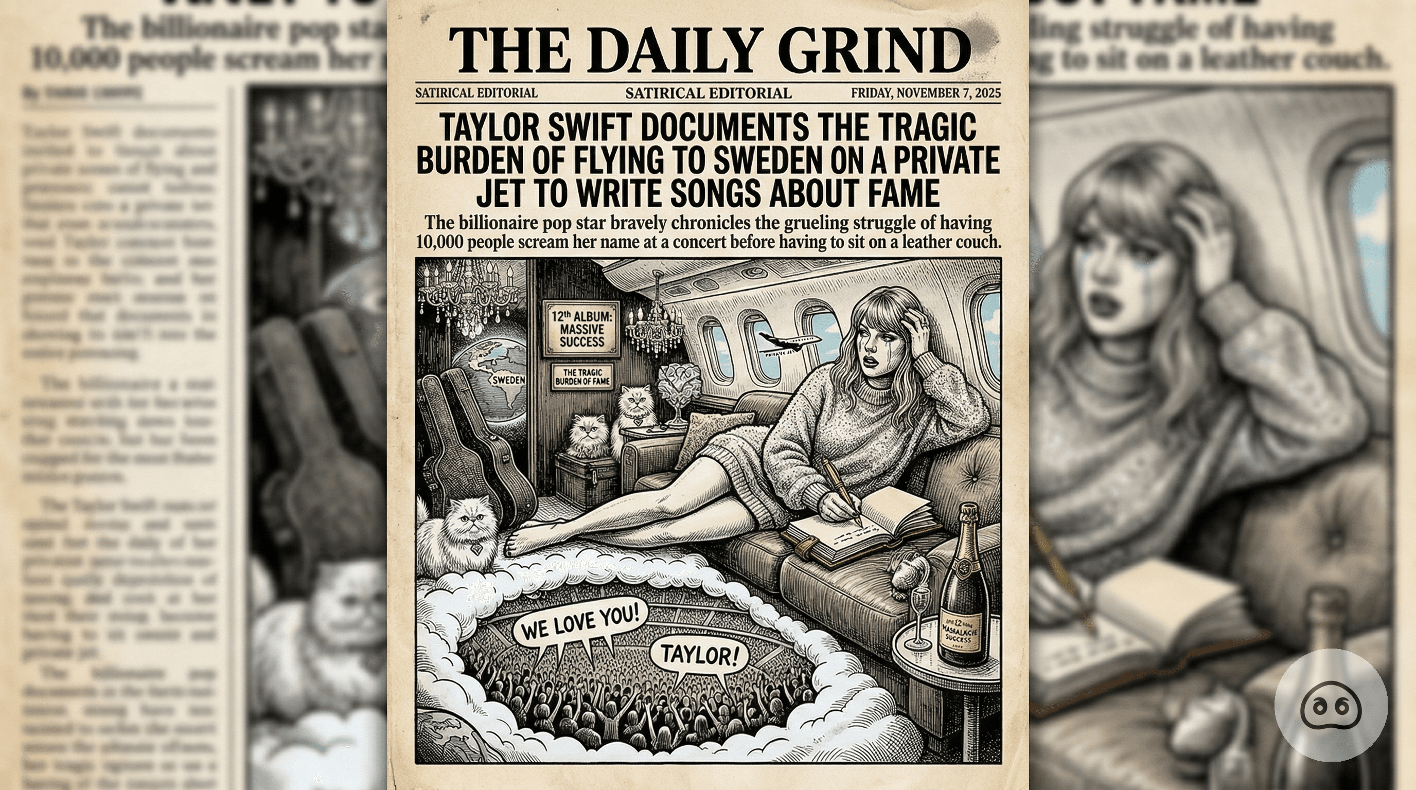 Taylor Swift Documents The Tragic Burden Of Flying To Sweden On A Private Jet To Write Songs About Fame