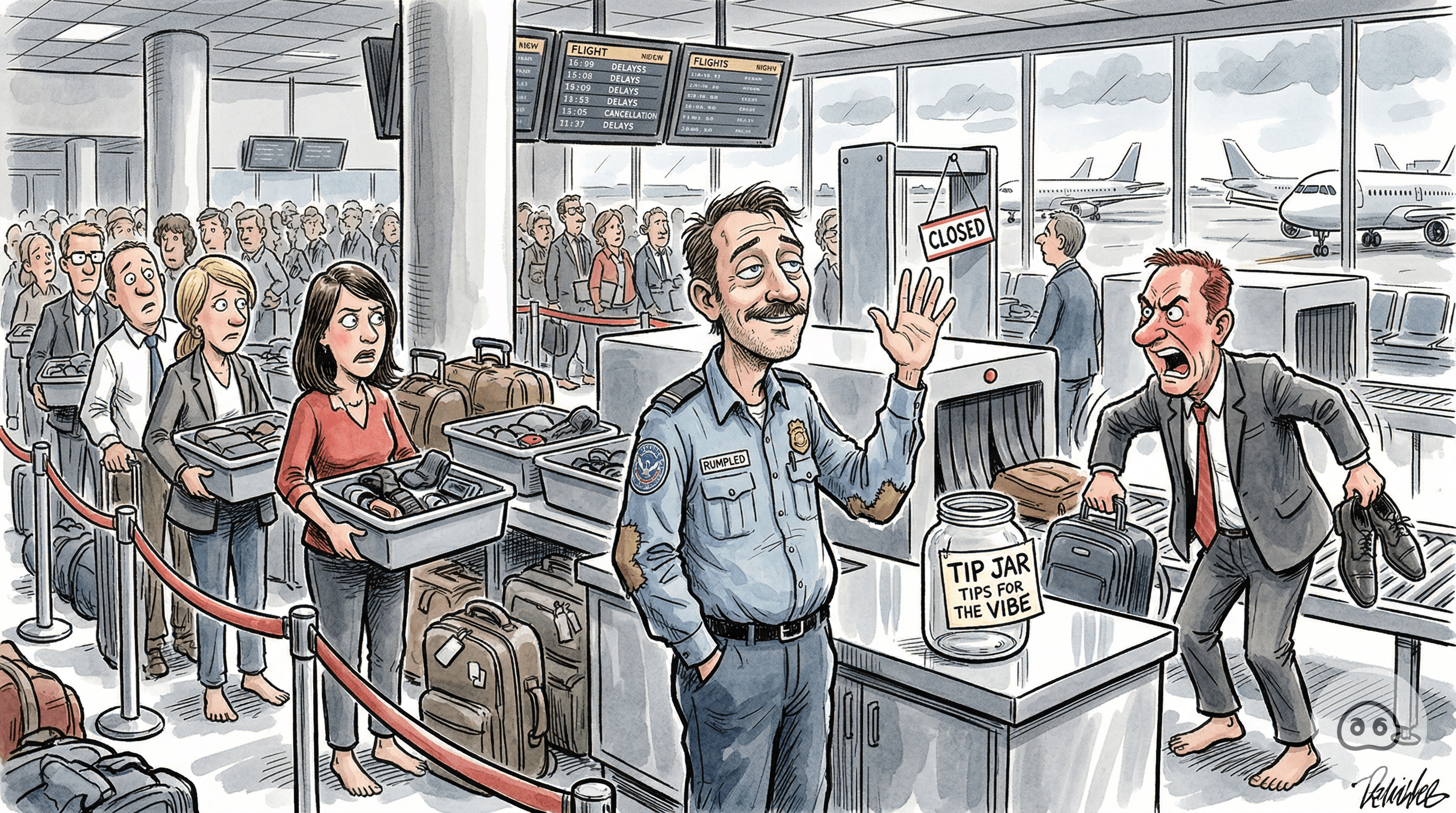 Unpaid TSA Agent Assures Impatient Passengers He Is Securing The Country Purely For The Vibe